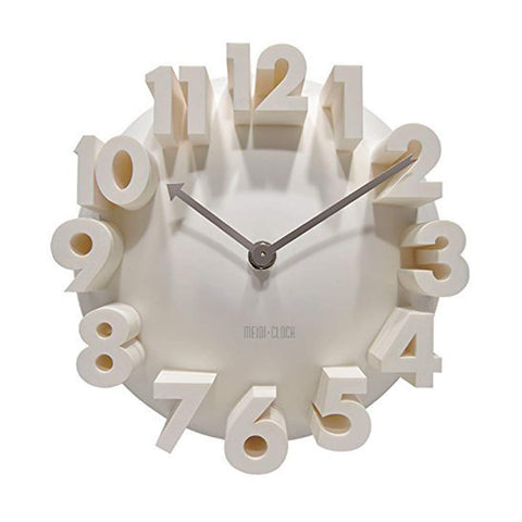 3D Wall Clock - White