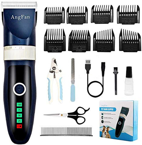 Electric Dog Clippers - 17 Pieces - Black