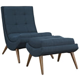 Recliner With Ottoman - Azure